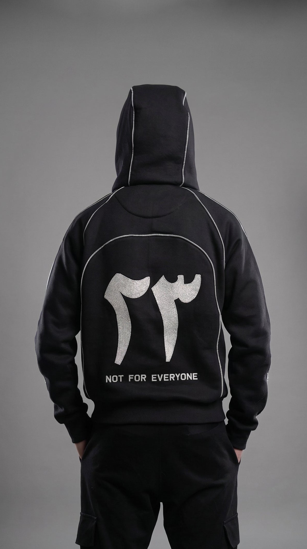 BLACK MASKED HOODIE