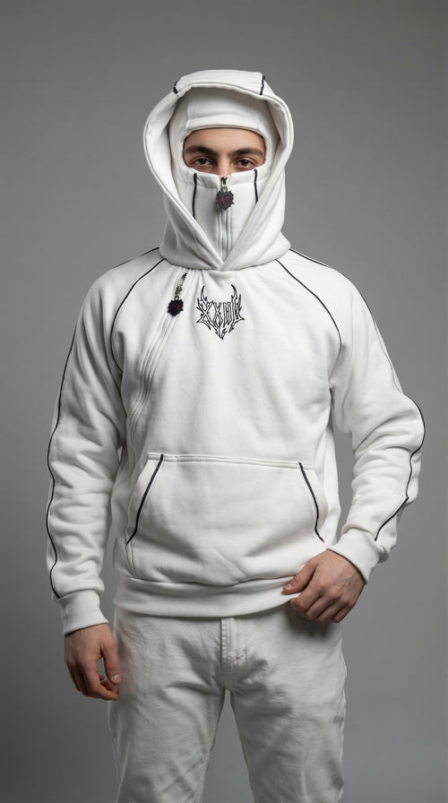 WHITE MASKED HOODIE